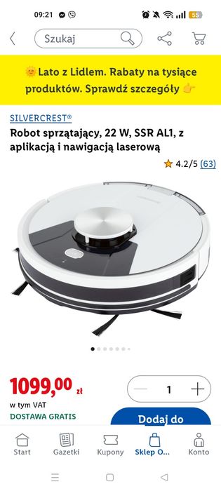 Роботпилосос SilverCrest SSR AL1