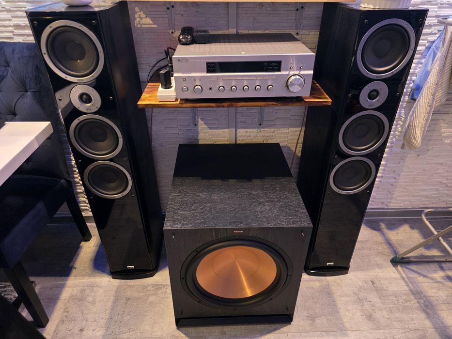 Zestaw kina domowego 2.1 klipsch spl 150 heco 900 yamaha rx797