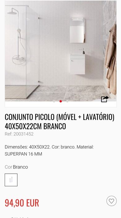 Lavatório com armário para uma casa de banho pequena