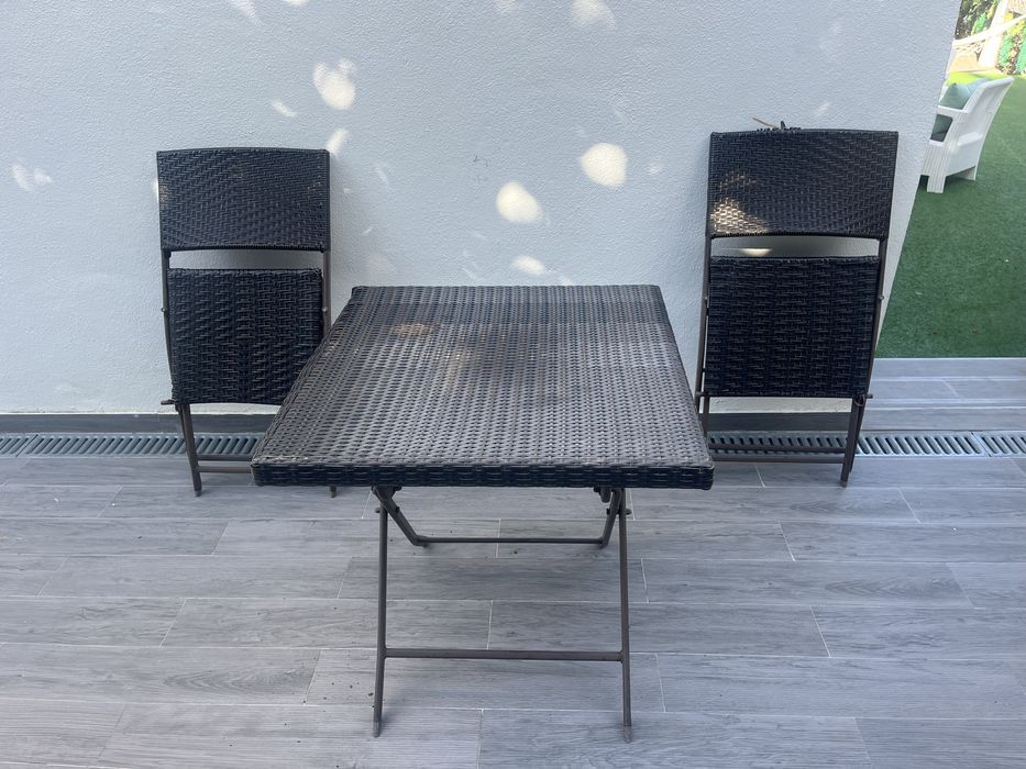 Mesa exterior rafia castanha