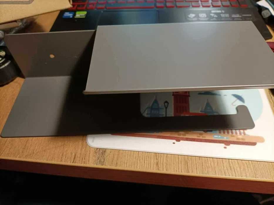 Duży uchwyt na papier toaletowy z podwójną półką, uchwyt szary