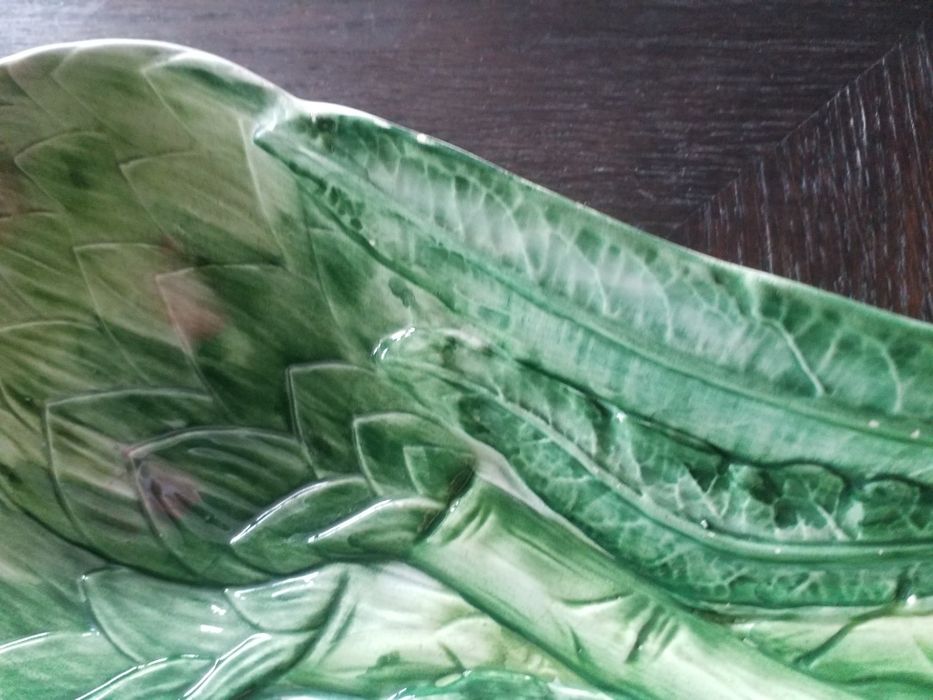 Piękny półmisek do szparagów Majolika Włochy