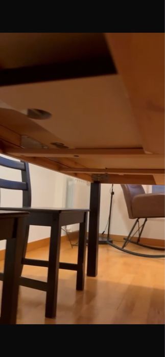 Mesa + 4 cadeiras ikea bjursta preto castanho