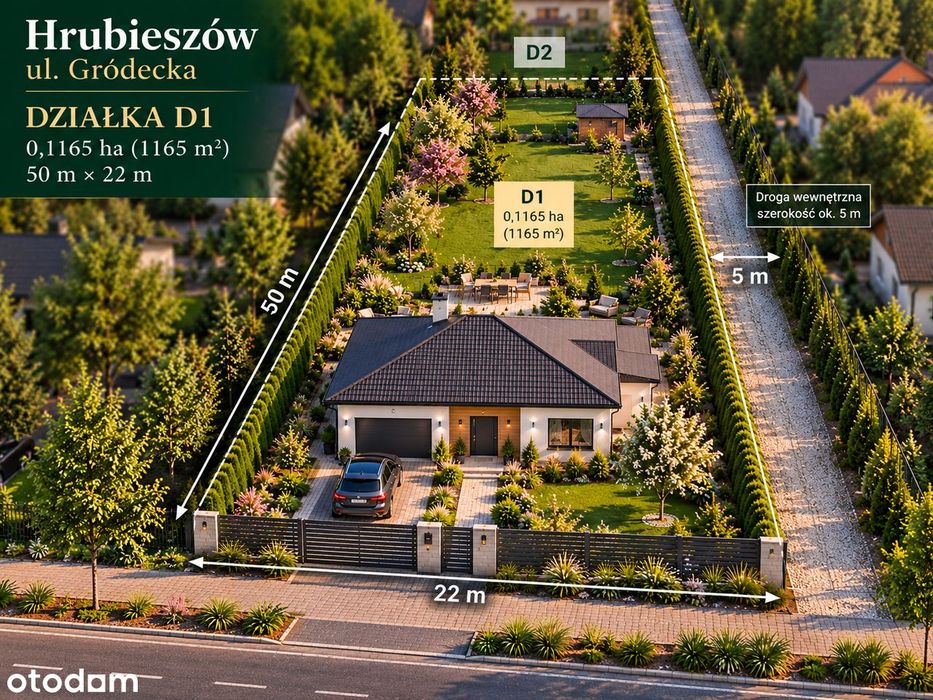 Działka budowlana 1165 m² w Hrubieszowie