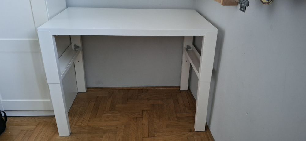 Biurko, regulacja wysokości biały, 96x58 cm PAHL