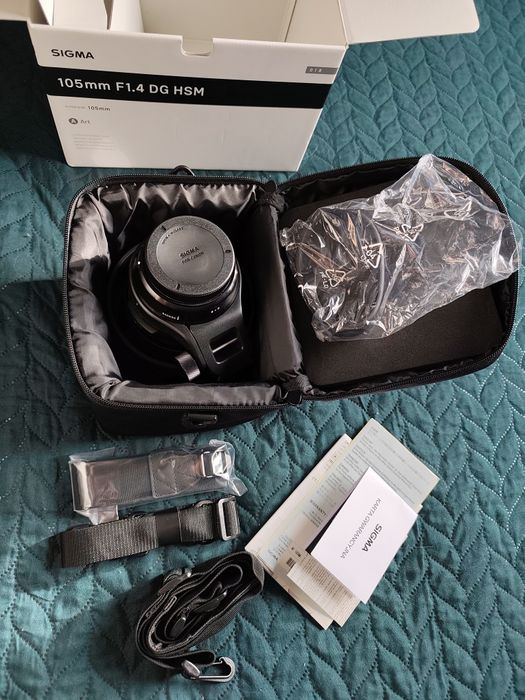 Obiektyw SIGMA art 105mm f/1.4 stan idealny GWARANCJA + ADAPTER EF->RF