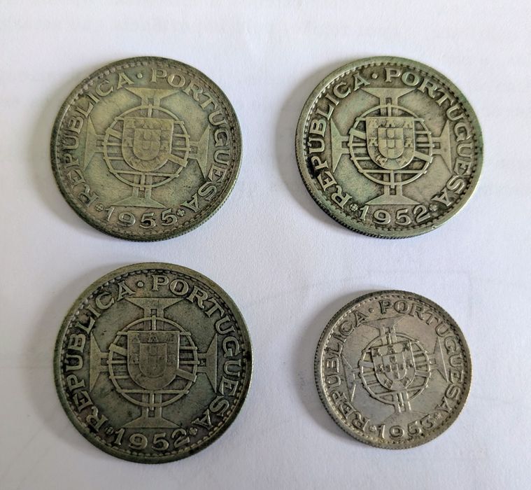 Moedas de prata Colónias Angola, Cabo Verde, Guiné e Moçambique