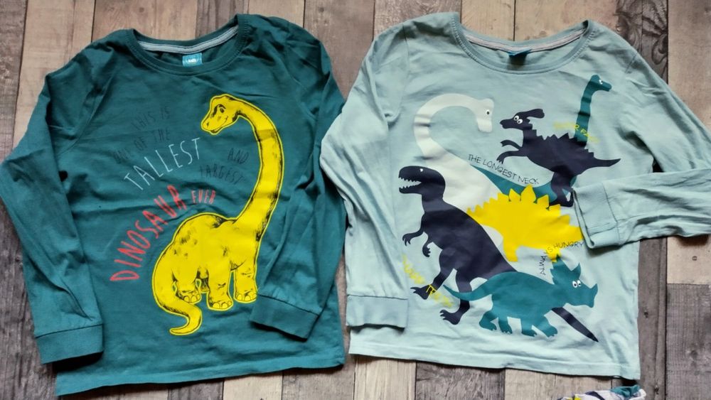 2_pak komplet- 2cz.lekkie piżamki cotton dziecięce w cooll Dinozaury 6-8 lat
