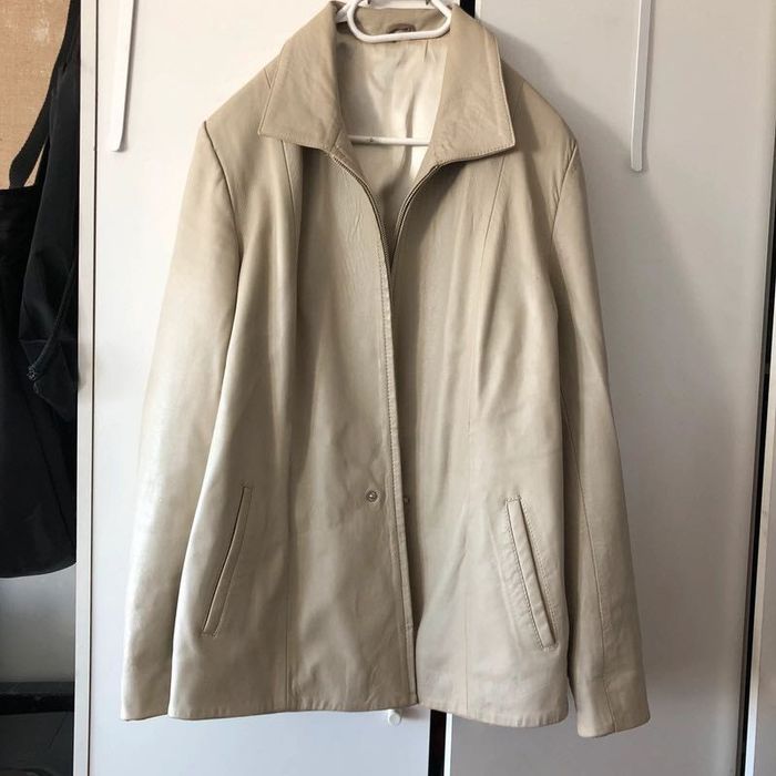 Skórzany płaszcz kurtka marynarka ze skóry naturalnej real leather