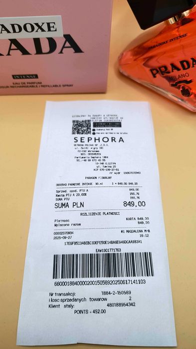 Perfumy Prada Paradoxe Intense 90ml