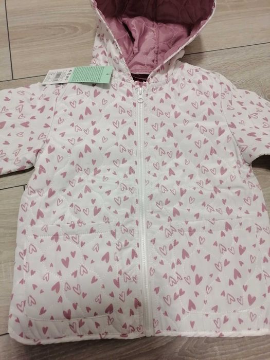 Kurtka  przejściowa 98. Biała w serca