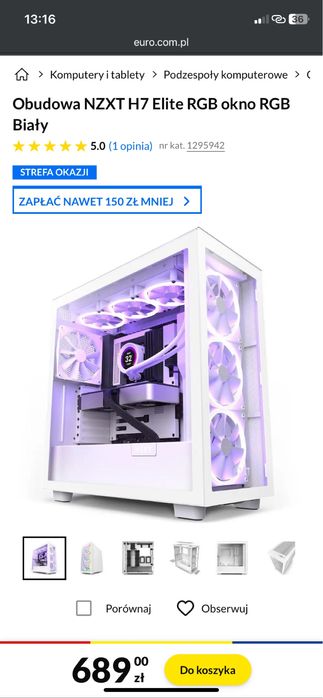 Wentylator NZXT F140P biały Nowy