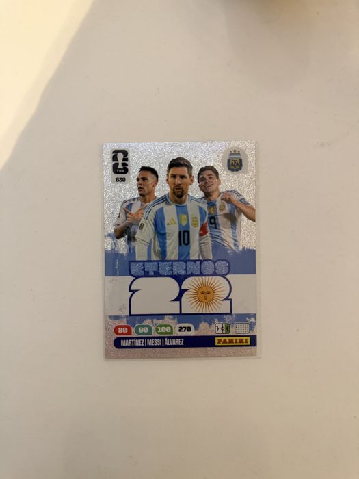 Panini FIFA World Cup 2026 Adrenalyn XL №630 «Lautaro Martínez / Lionel Messi / Julián Álvarez»