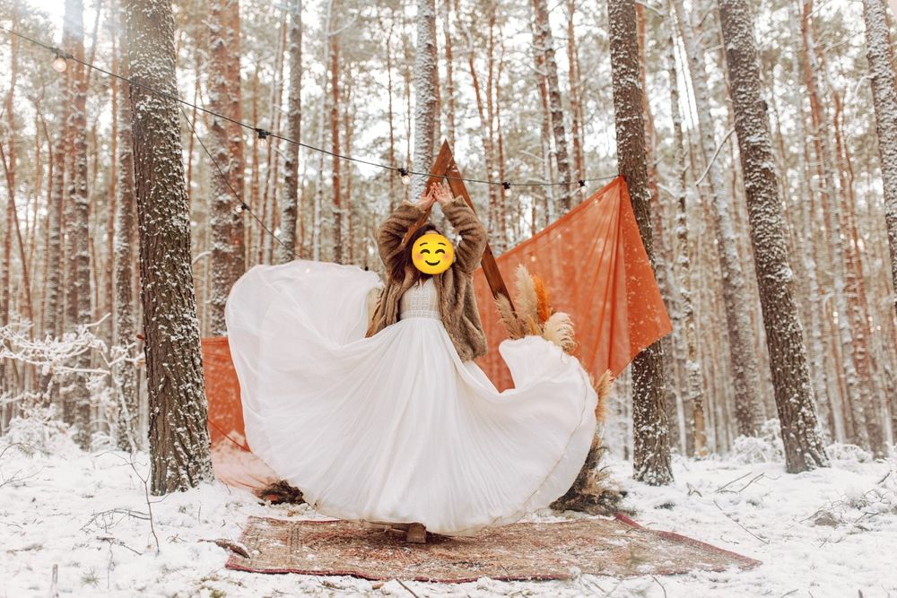 Suknia ślubna Boho z długim rękawem