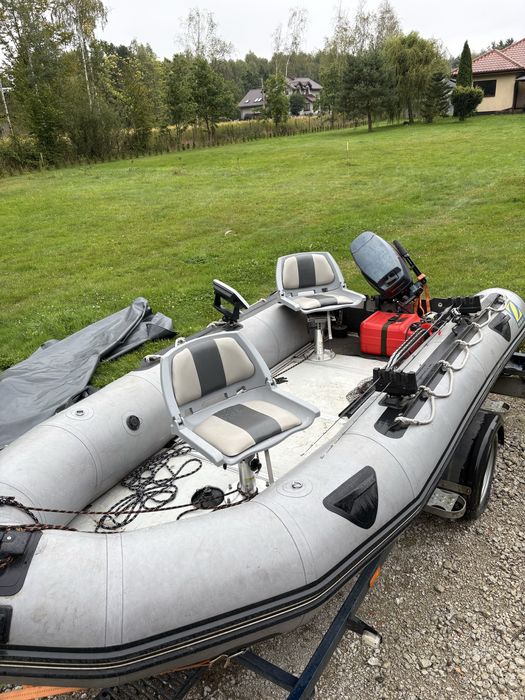Ponton motorowy zodiac, yamaha 20, przyczepa suski