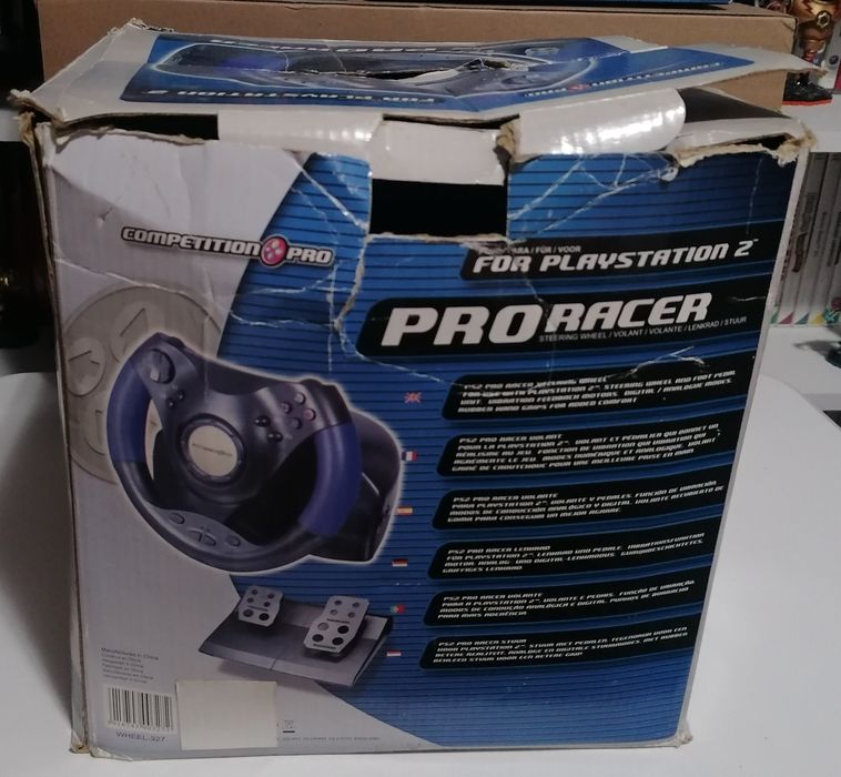 Volante + Pedais Pro Racer PS2 (com caixa)