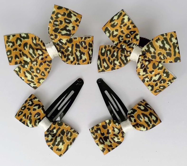 Kokardki do włosów spinki frotki gumki zestaw ozdób