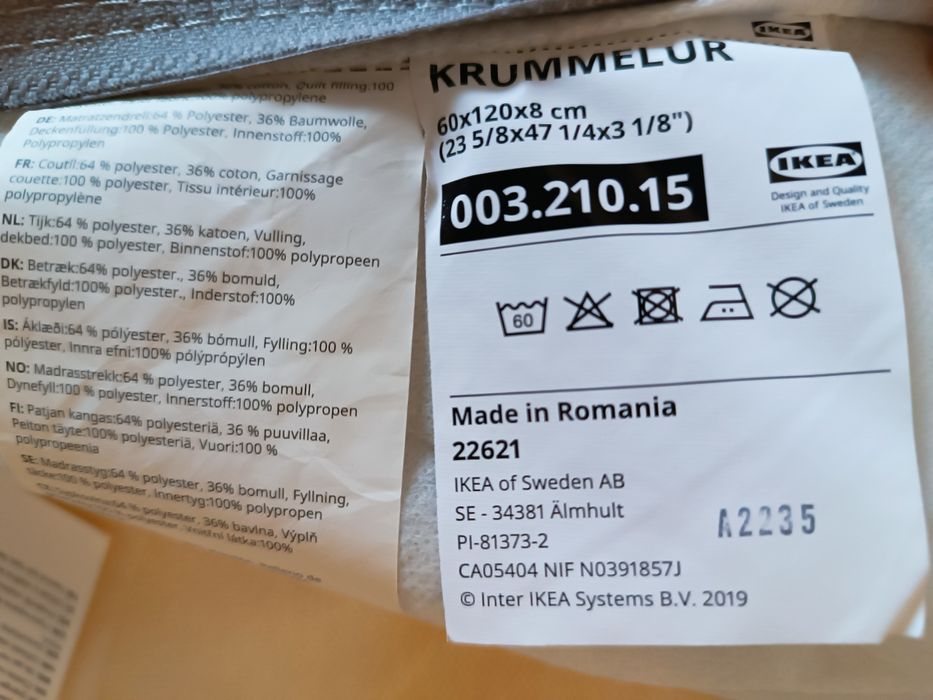 IKEA SUNDVIK Łóżko łóżeczko dziecięce szary 60x120 cm