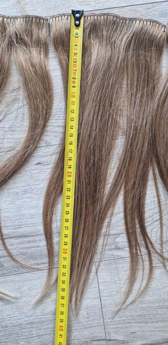 Włosy naturalne azjatyckie ciemny blond Clip in 39 cm, 125 g doczepian