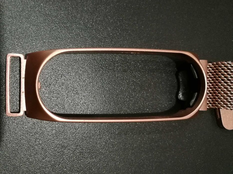Ремінець для Xiaomi Mi Band 5/6 "Міланська петля". Рожеве золото