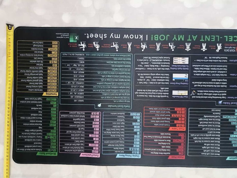 Podkładka biurowa z nadrukiem Excel/80x35 cm | Antypoślizgowa