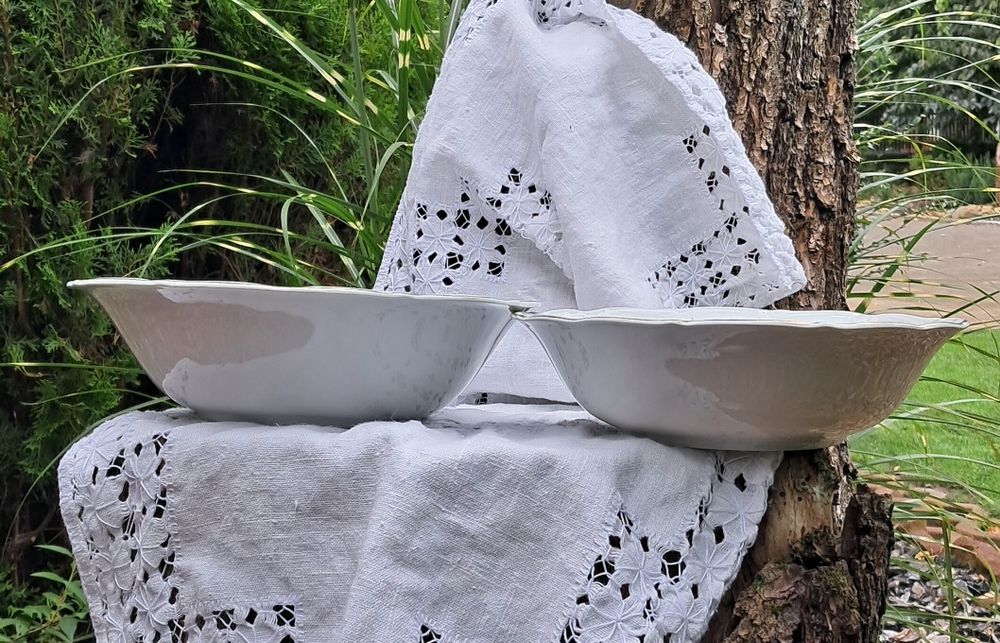 Dwie miski salaterki półmiski porcelana Wałbrzych PRL