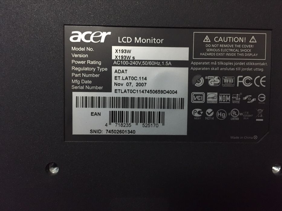 Acer LCD Monitor64729519791745121