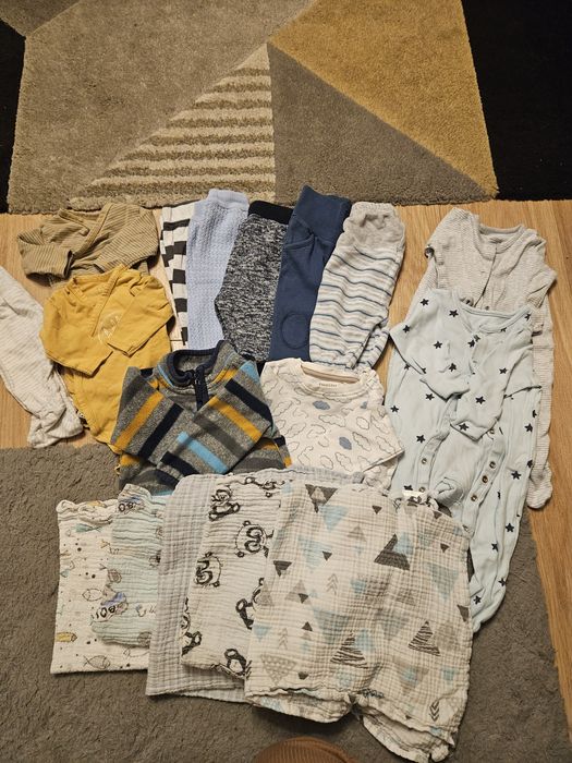Zestaw paka paczka ciuszki niemowlęce dla chłopca 62