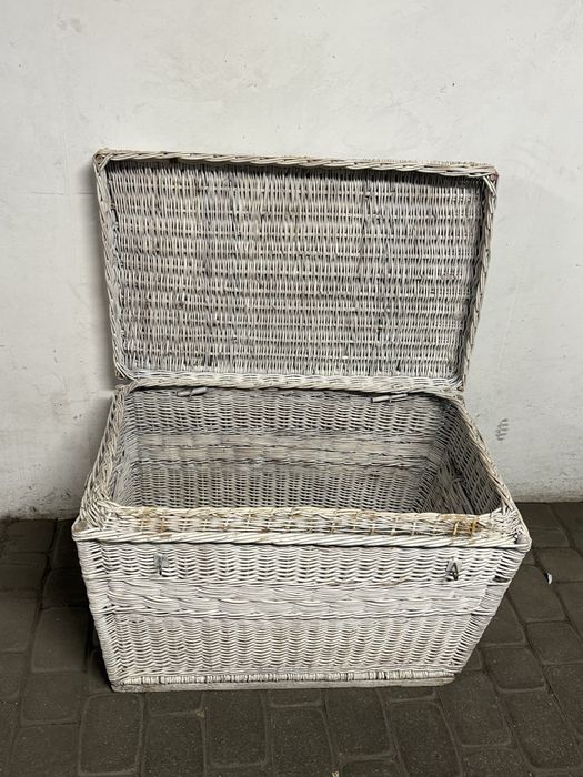 Koszyk - Kufer wiklinowy, biały