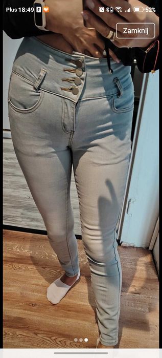 Slicznw spodnie z wysokim stanem modelujace