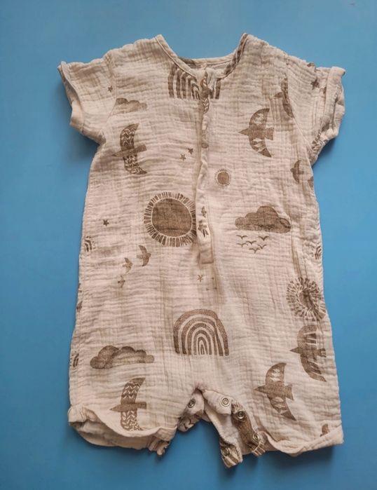 Nowe rampersy muslinowe 2szt. dla chłopca rozm.86