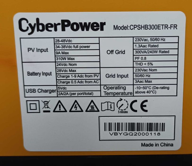 CyberPower Hybrid PV Inverter (CPSHB300ETR-FR)