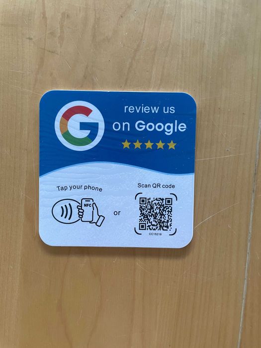 Placa Google Reviews NFC + QR Code