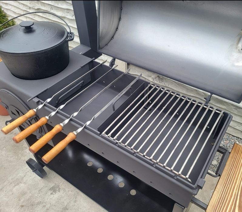 От ЗАВОДА! 5мм! 4в1! Мангал Барбекю Коптильня с Печью под Казан