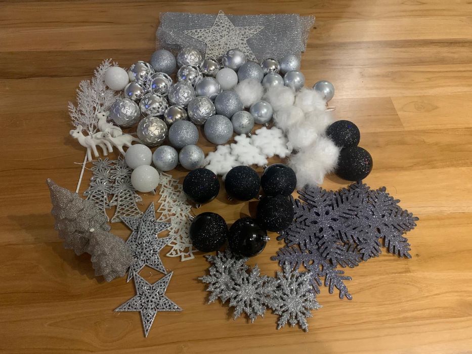 Decoração de natal cinza 83 peças