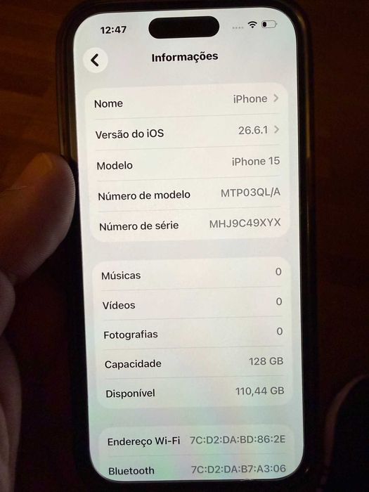 IPHONE 15 - 128Gb Preto - Completo na Caixa Original