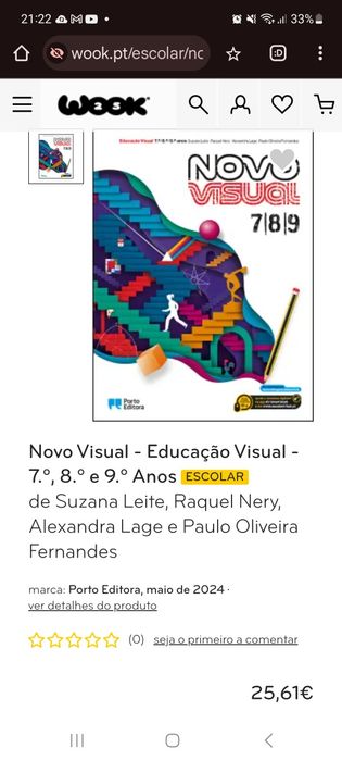 Livro manual de Educação visual E.V 3 ciclo Novo Visual