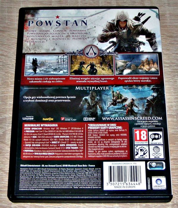 Gra PC : Assassin’s Creed  3  / polska wersja