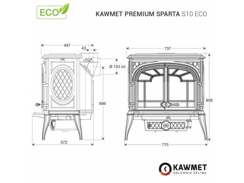 Kominek piec koza KAWMET Premium SPARTA S10 ECO