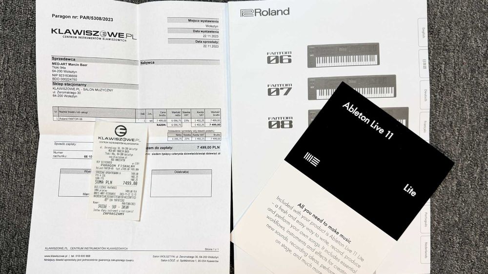 Roland Fantom 08 – stan idealny, gwarancja + Barczak Cases