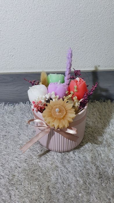 Velas cera num vaso