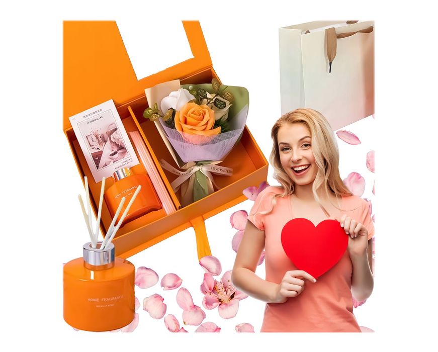 Zestaw Prezentowy Dyfuzor Patyczki Róże Mydlane Prezent Walentynki