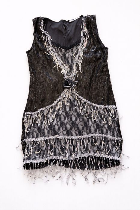 Sukienka cekiny styl Gatsby 46 XXXL 3XL