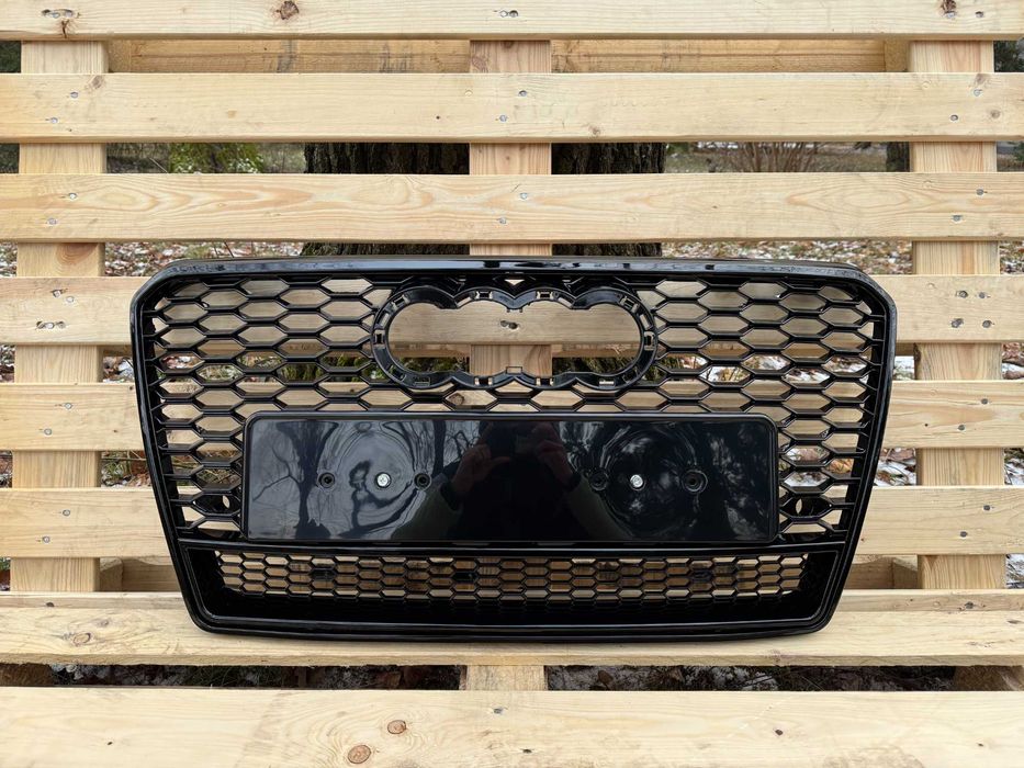 Grill Atrapa Audi A7 C7 11-14 styl RS7 ALL BLACK QUATTRO