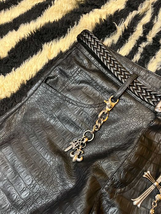 Pants Flared Black Python | Клеш штаны кожа питона