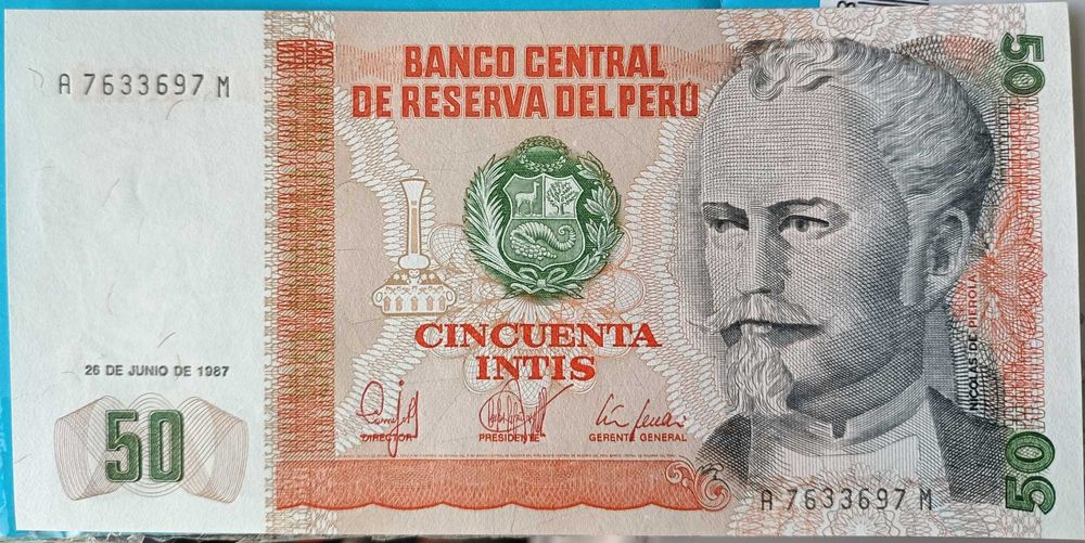 Set de 4 Notas Circuladas no Perú      ( Continente sul Americano)