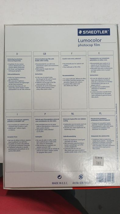 Películas transparentes STAEDTLER Lumocolor para fotocopiadora