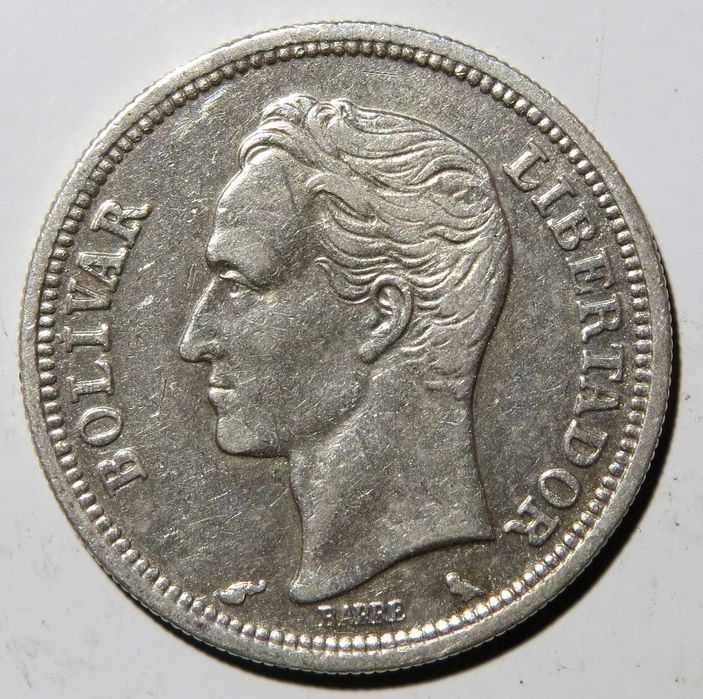 Moeda da Venezuela - 1 Bolivar 1960 . PRATA BELA