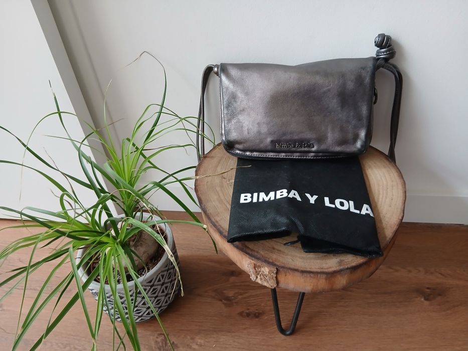 Mala pele genuina bimba & lola cinza metalizado