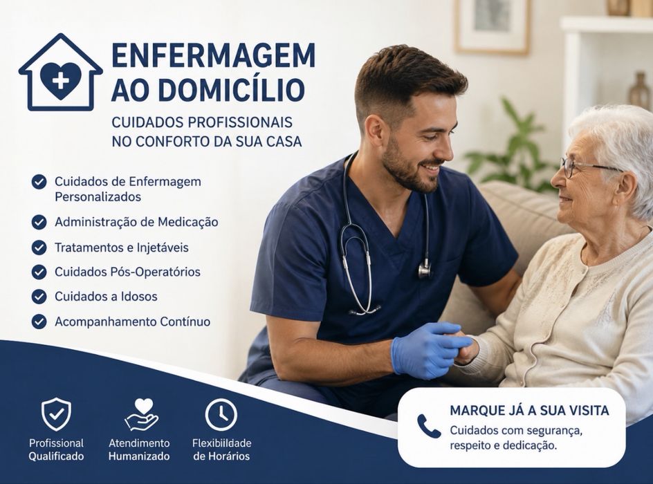 Apoio domiciliario: Enfermeiro com experiência em emergência e geriatria